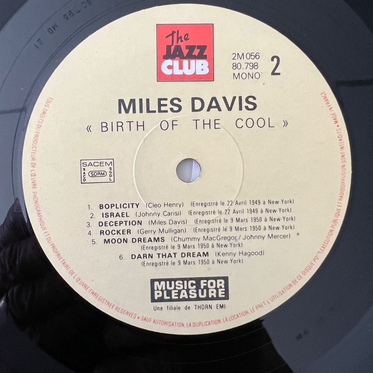 Miles Davis - Naissance du cool / France Press. 1982 - Mono - (M-/M-)