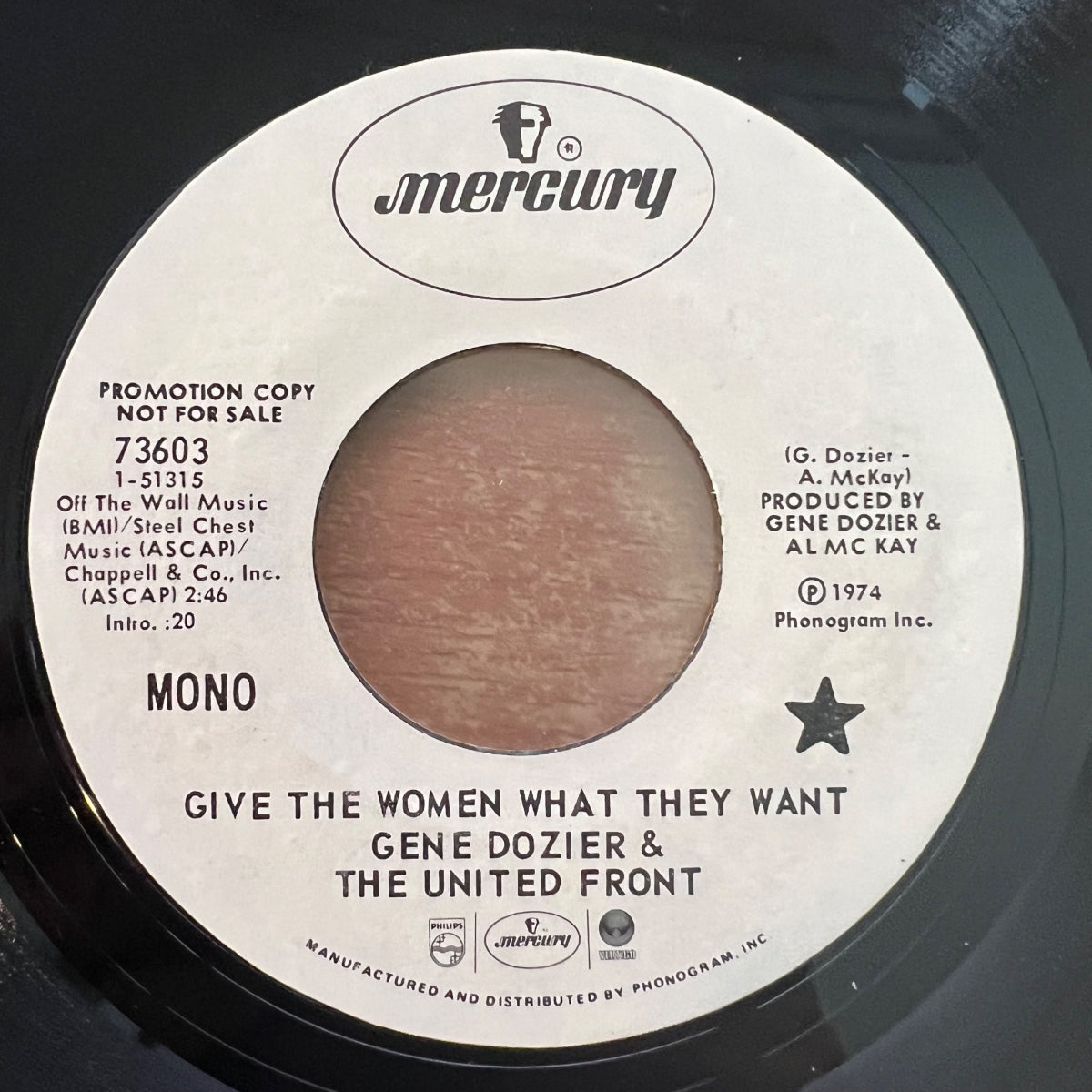 Gene Dozier & United Front - Give The Woman What They Want / US-Promo 1974 - (M-/Neutral)