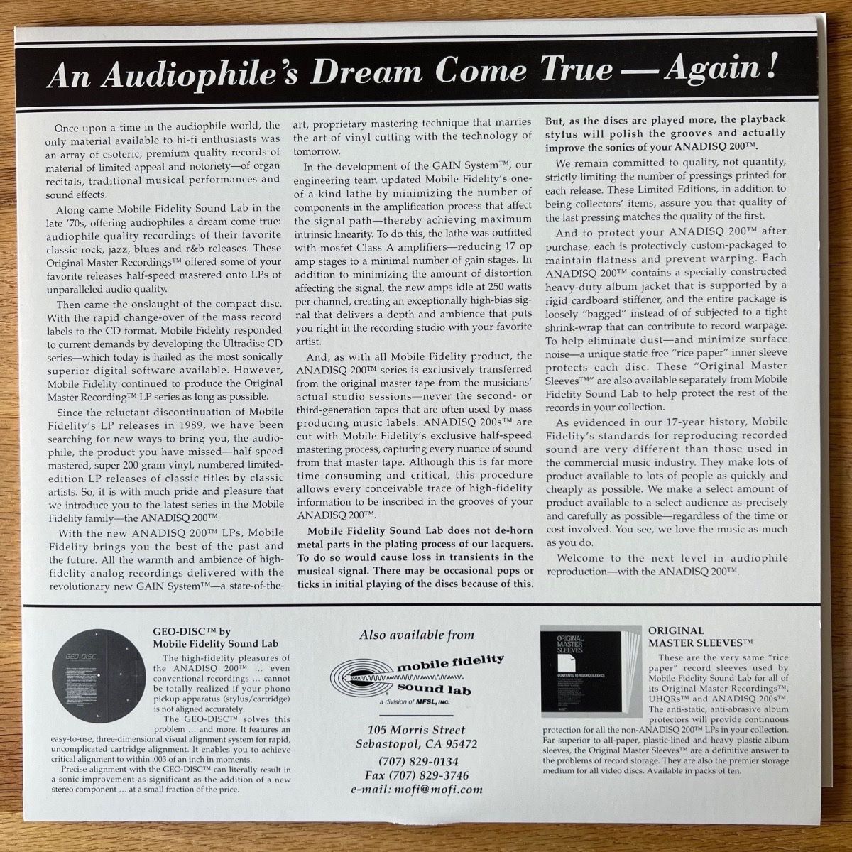 Dave Brubeck - Nous sommes tous ensemble... / Audioph. MFSL 1994 - (M-/Mint)