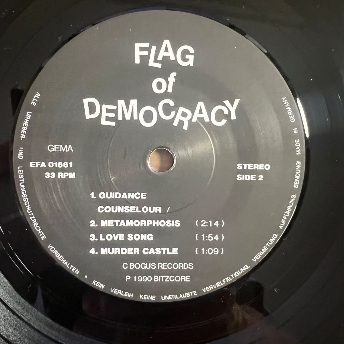 Flag Of Democracy - Eight Love Songs / EP 8 titres - 1. D-Press. 1990 - (VG++/M-)