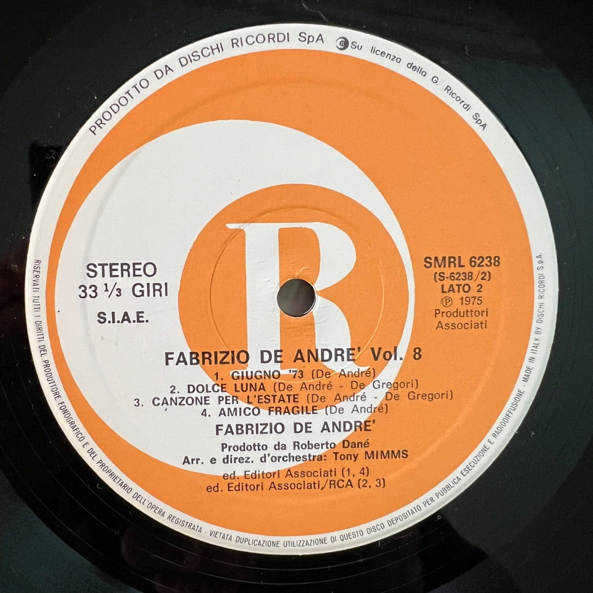 Fabrizio De André - Vol. 8 / Italy-Press. RE from 1975 - (M-/M-)
