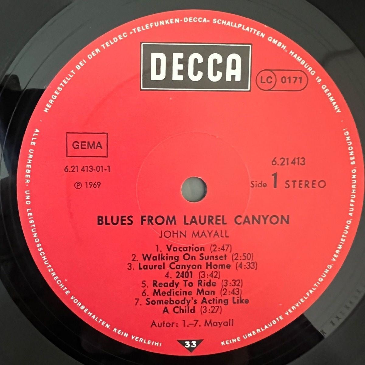 John Mayall - Blues From Laurel Canyon / D-Press. RE - (M-/VG++)