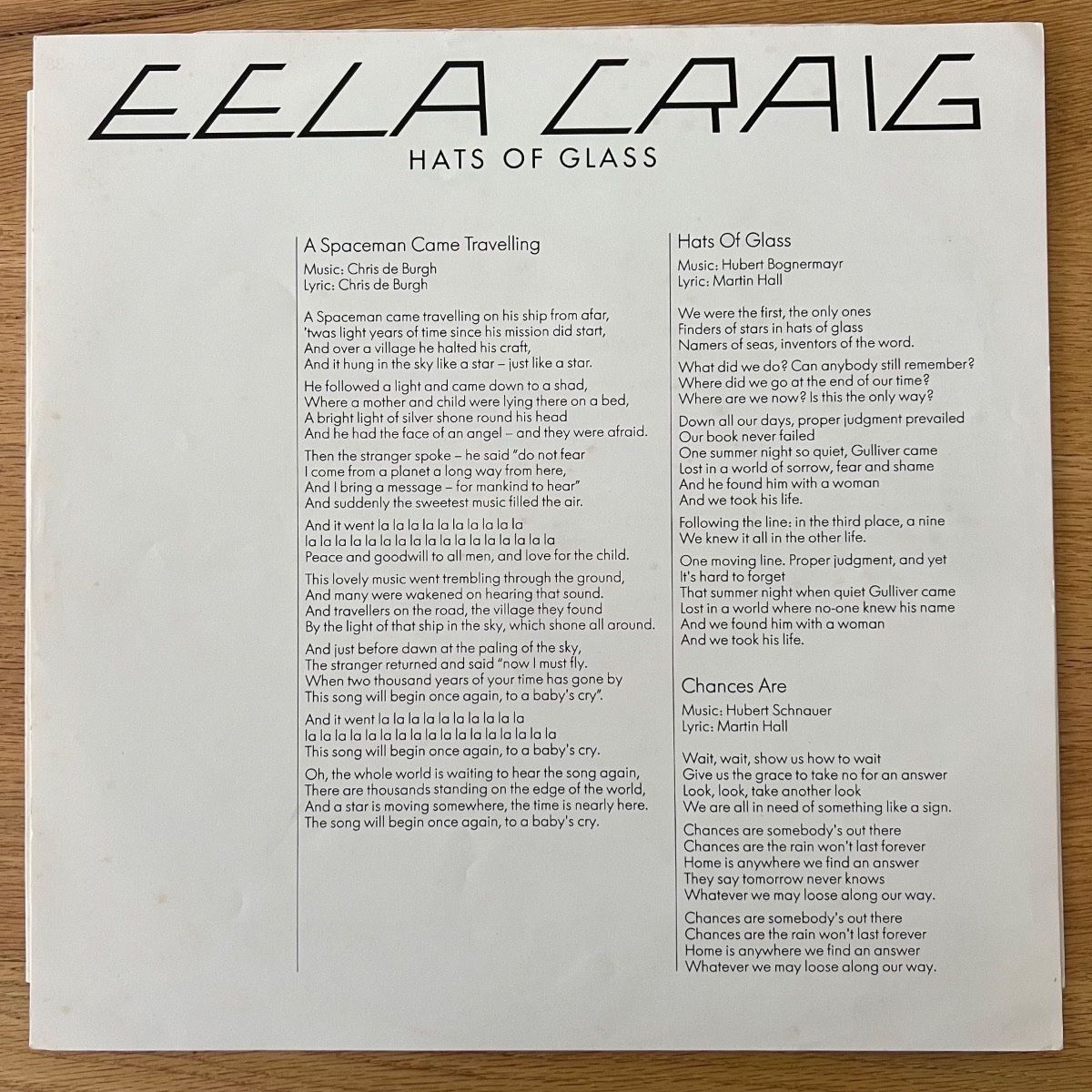 Eela Craig - Hats Of Glass / 1. D-Press. 1978 - (VG++/VG++)