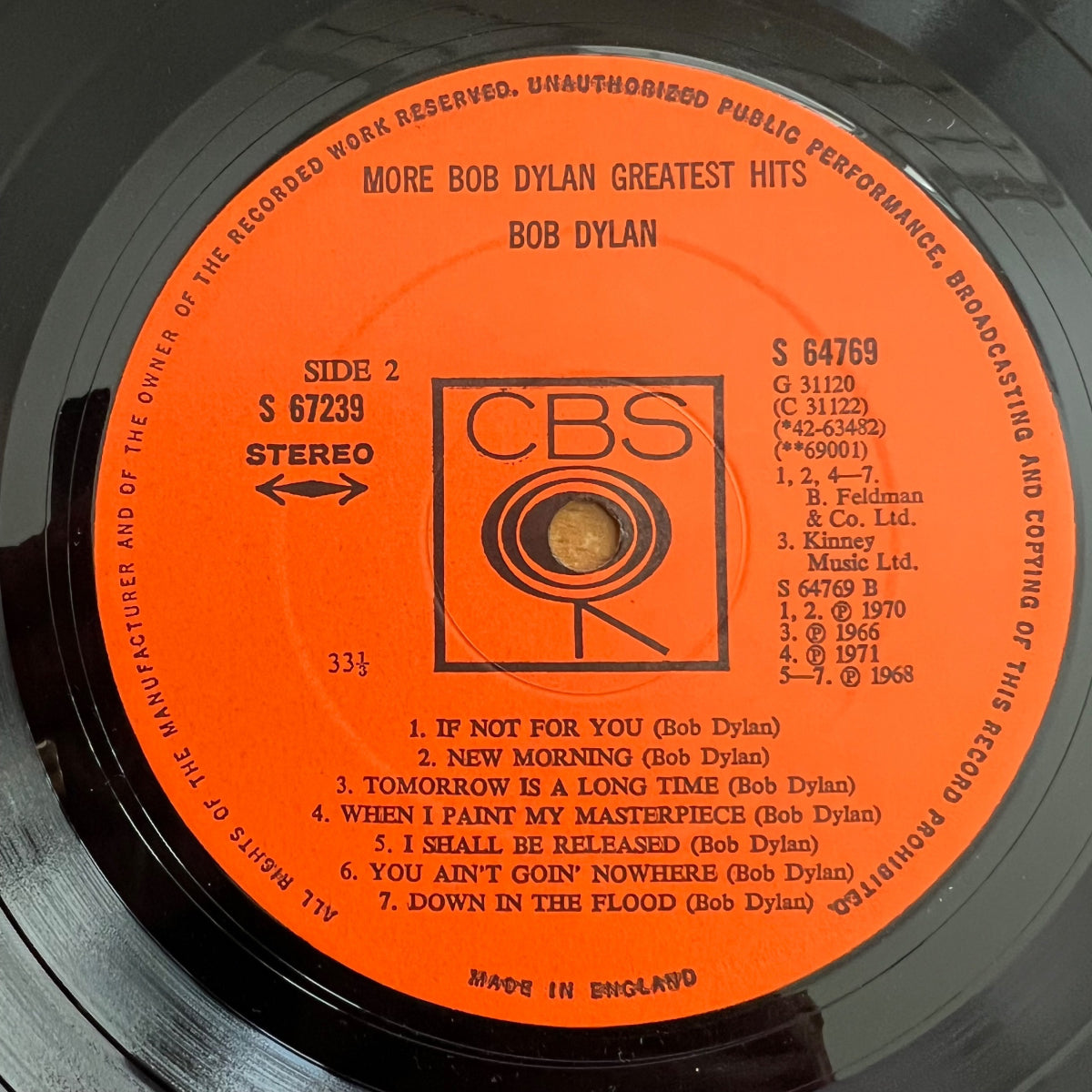 Bob Dylan - More Bob Dylan Greatest Hits / 1st UK Press. 1971 - (M-/VG++)
