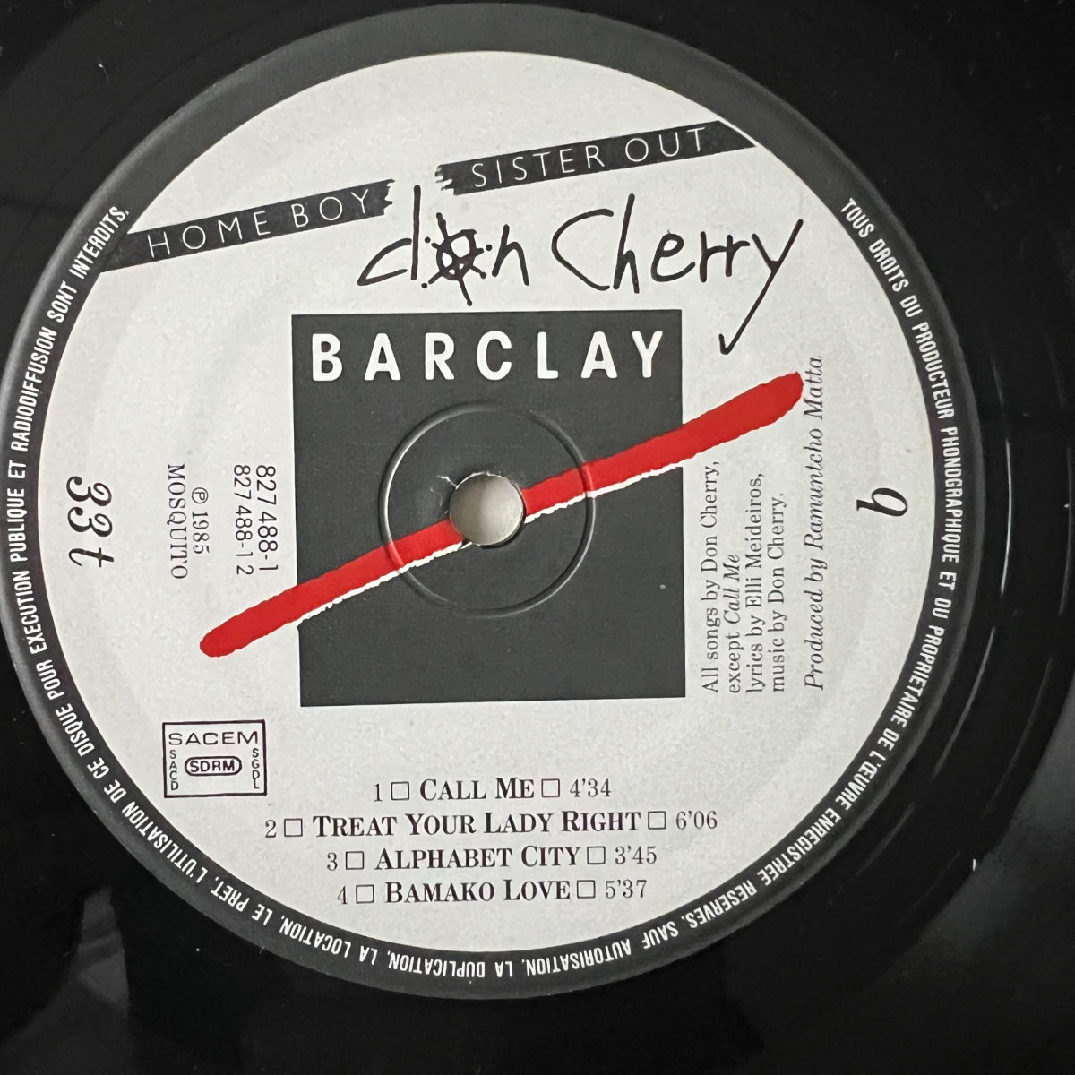 Don Cherry - Home Boy / 1. France-Press. 1985 - (M-/M-)