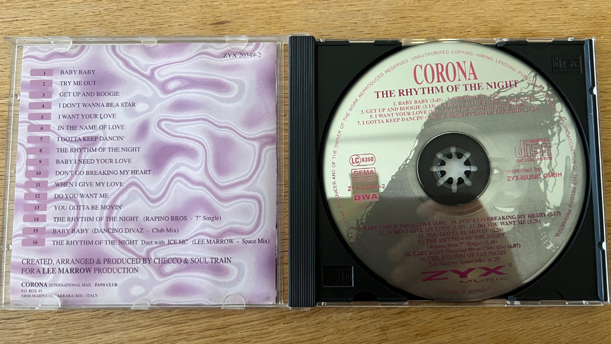 Corona - Le Rythme de la Nuit / CD -1. D Press. 1995 - (M-/M-)