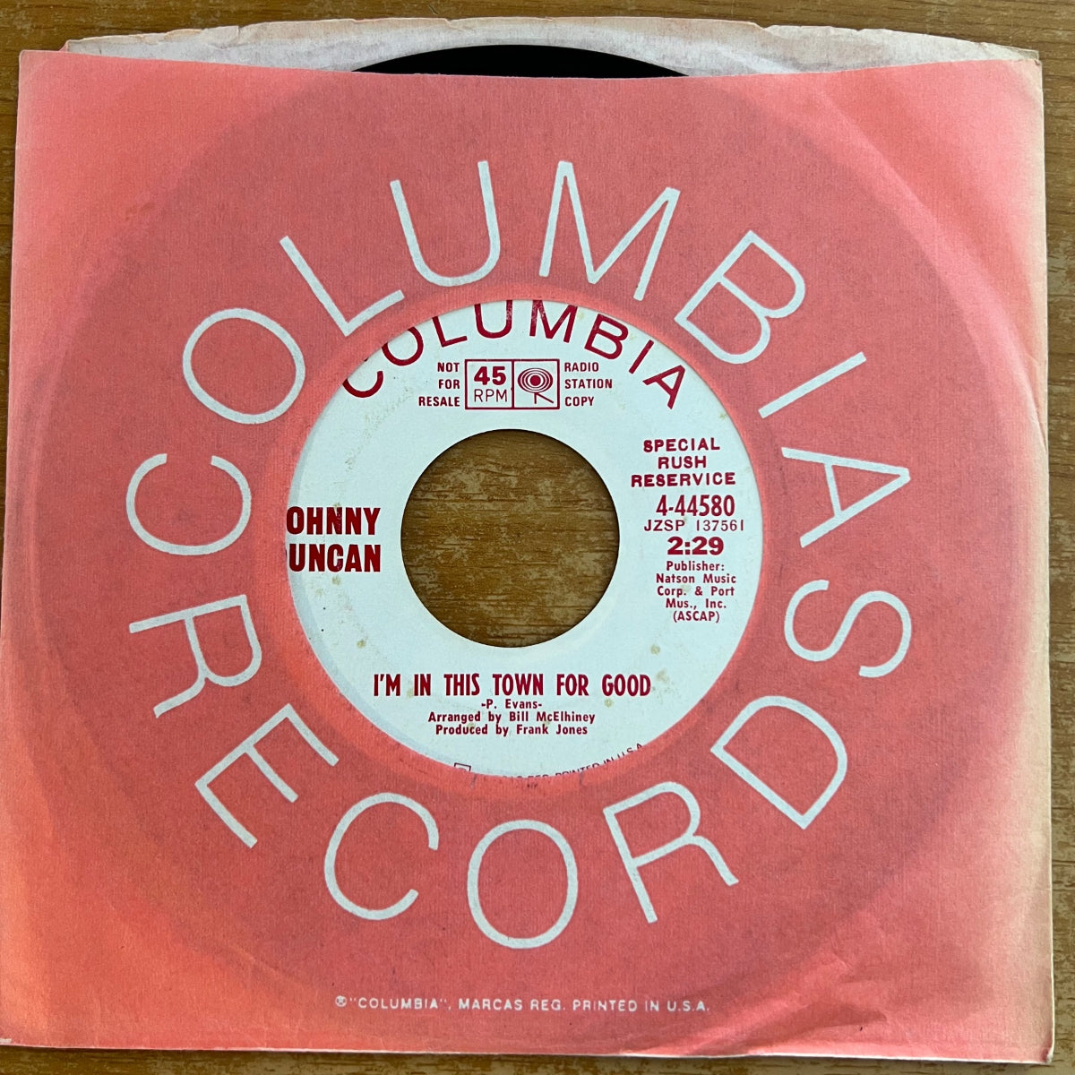 Johnny Duncan - To My Sorrow / US-Promo 1968 - (VG+/VG+)