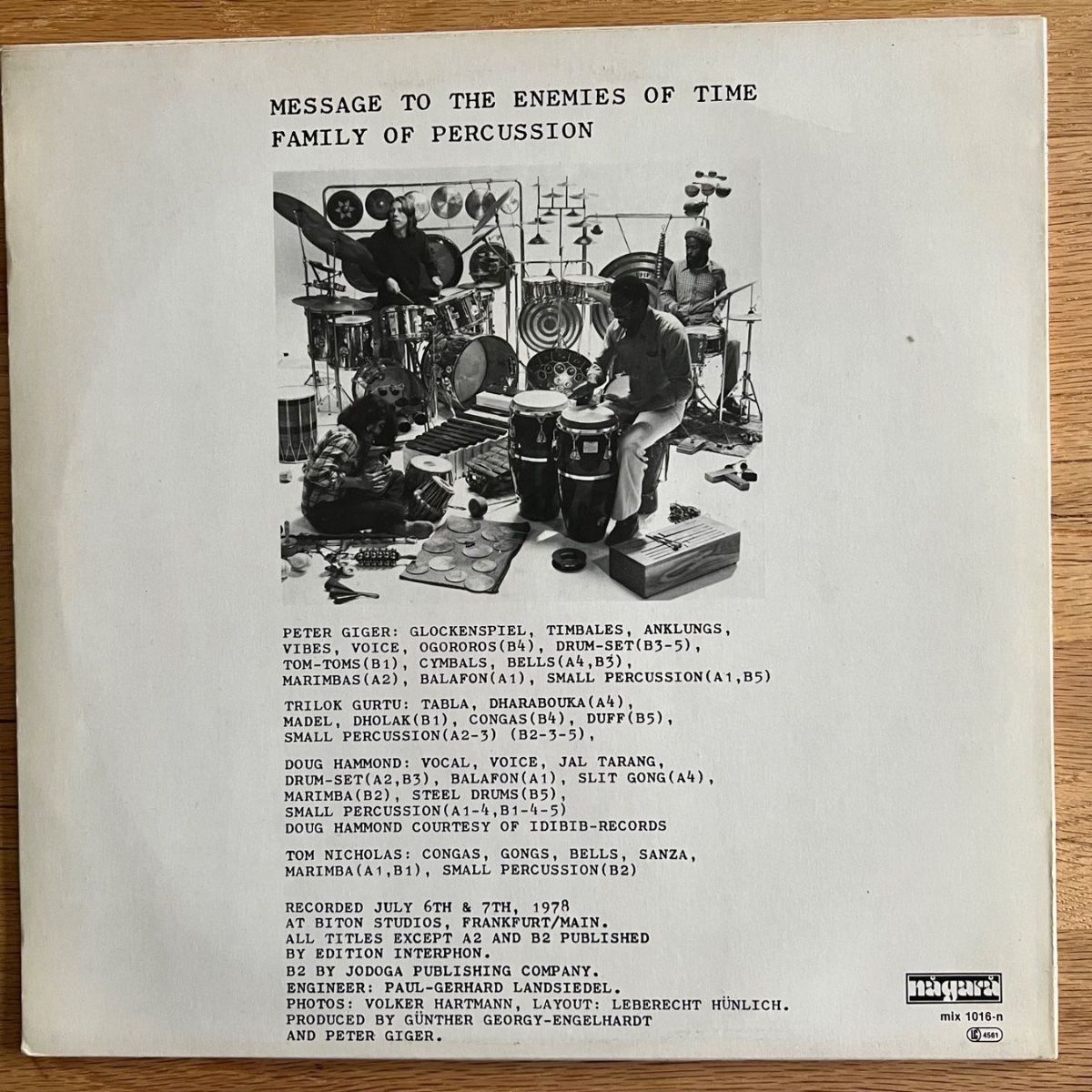 Family Of Percussion - Message To The Enemies Of Time / 1. D-Press. 1978 - (M-/VG++)