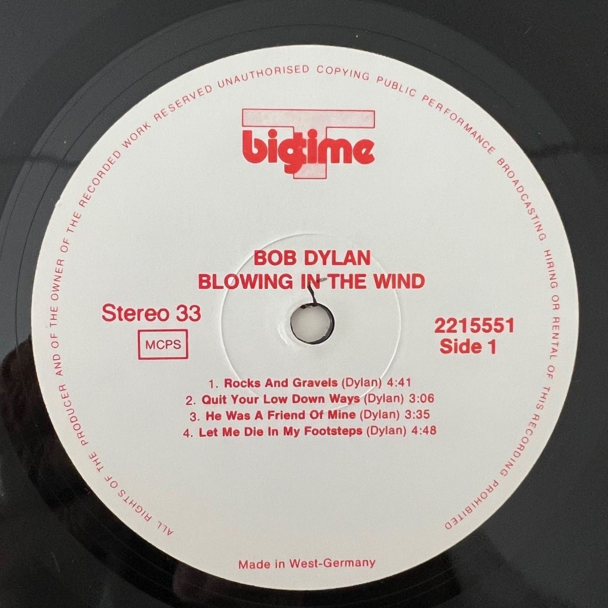 Bob Dylan - Blowing' In The Wind / 1. D-Press. 1988 - (M-/VG++)