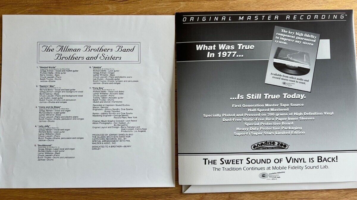 Allman Brothers - Brothers & Sisters / Audiophile MFSL 1995 - (M-/M-)