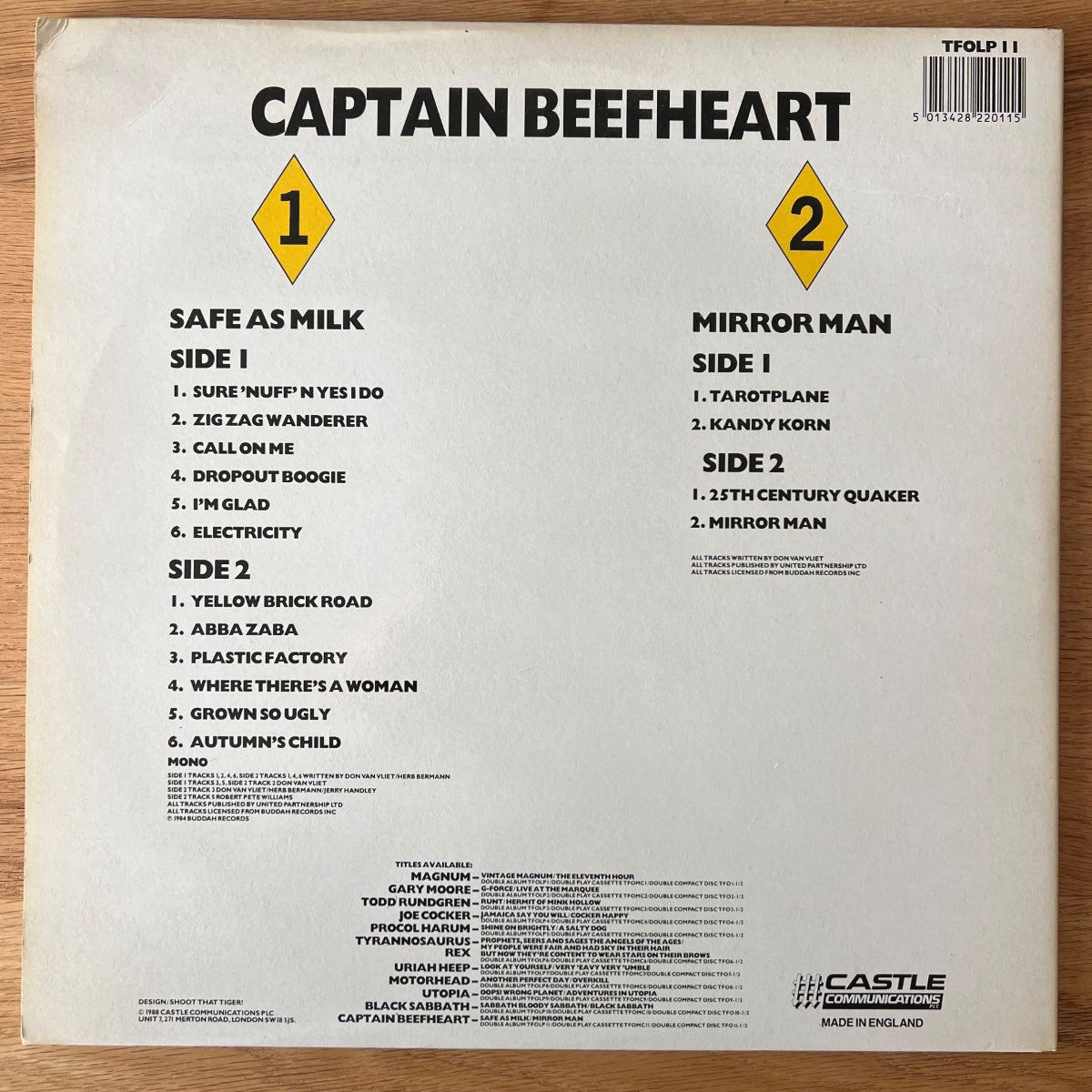 Captain Beefheart - Safe As Milk/Mirror Man/ 2 LP - 1st UK Press. 1988 - (M-/VG++)