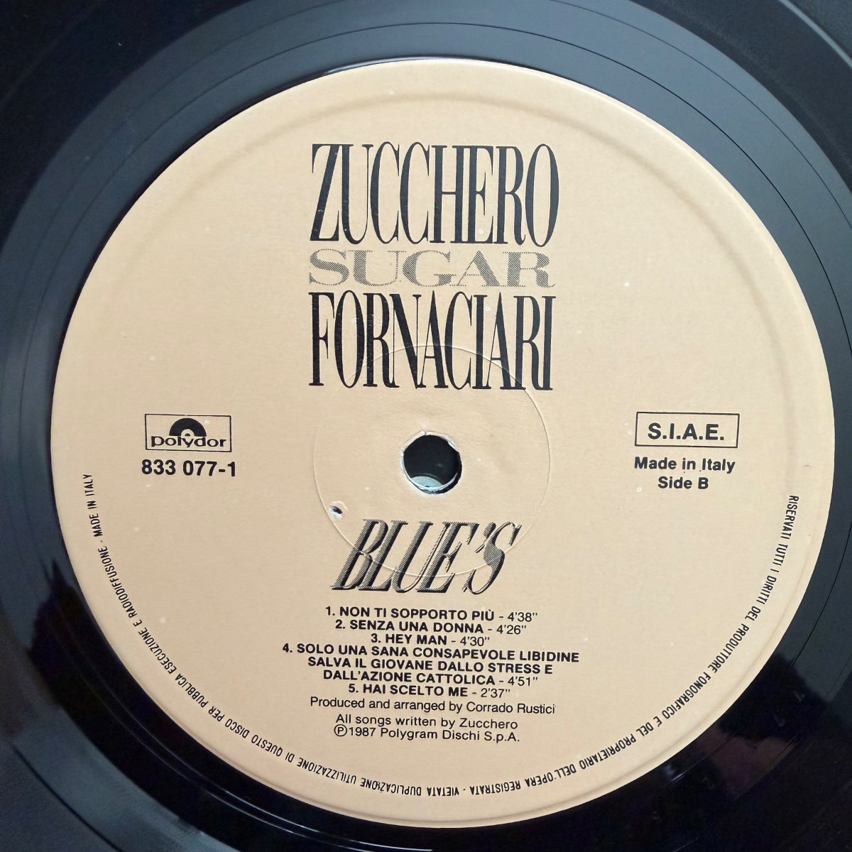 Zucchero Sugar Fornaciari - Blue's / 1. Italy 1987 - (M-/M-)