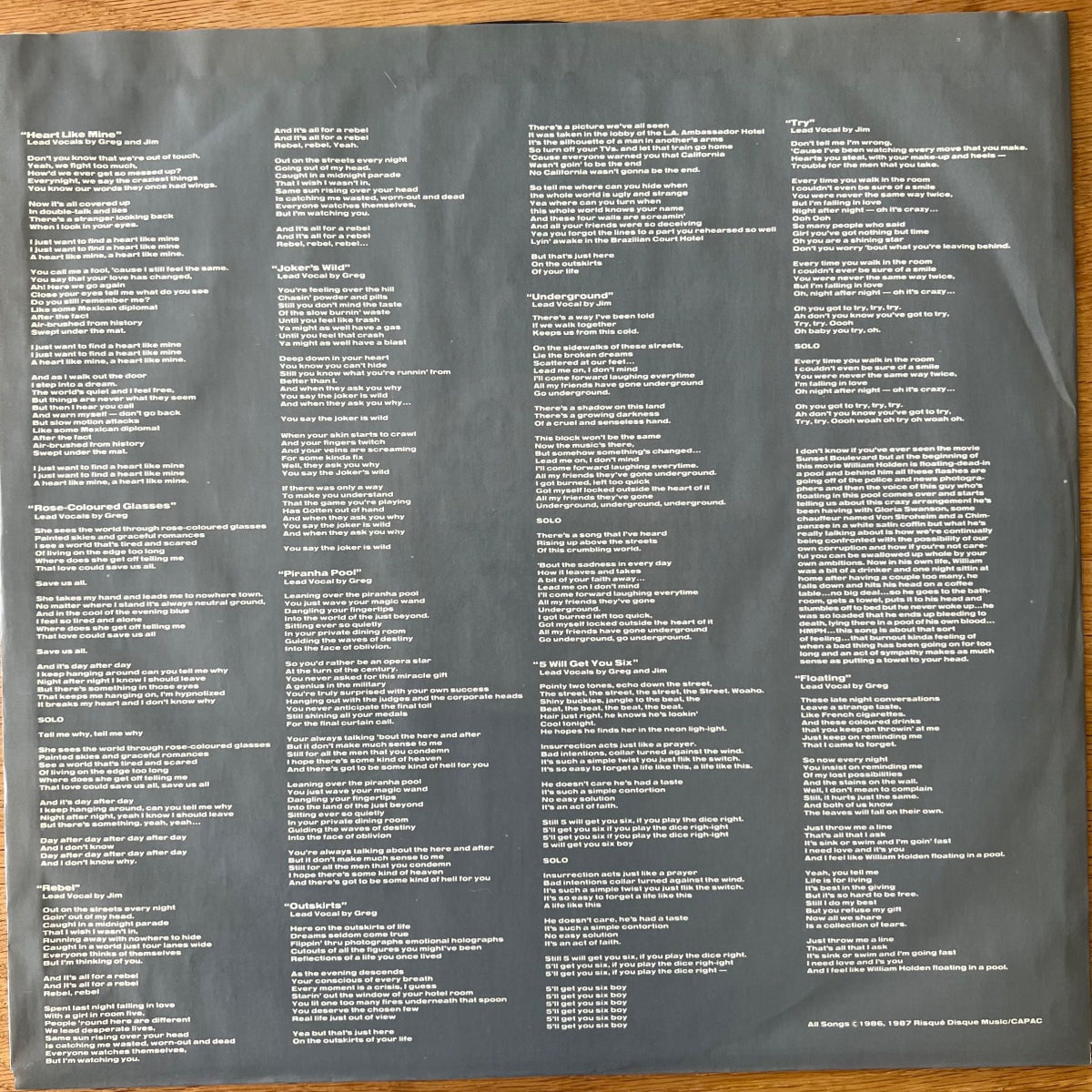Blue Rodeo - Outskirts / 1. D-Press. 1987 - (M-/M-)