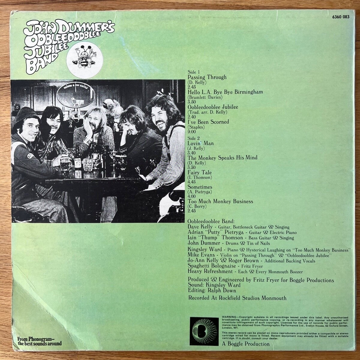 John Dummer's Oobleedooblee Band - Oobleedooblee Jubilee - Incl.Sticker - 1st UK Press. 1973 - (M-/VG)