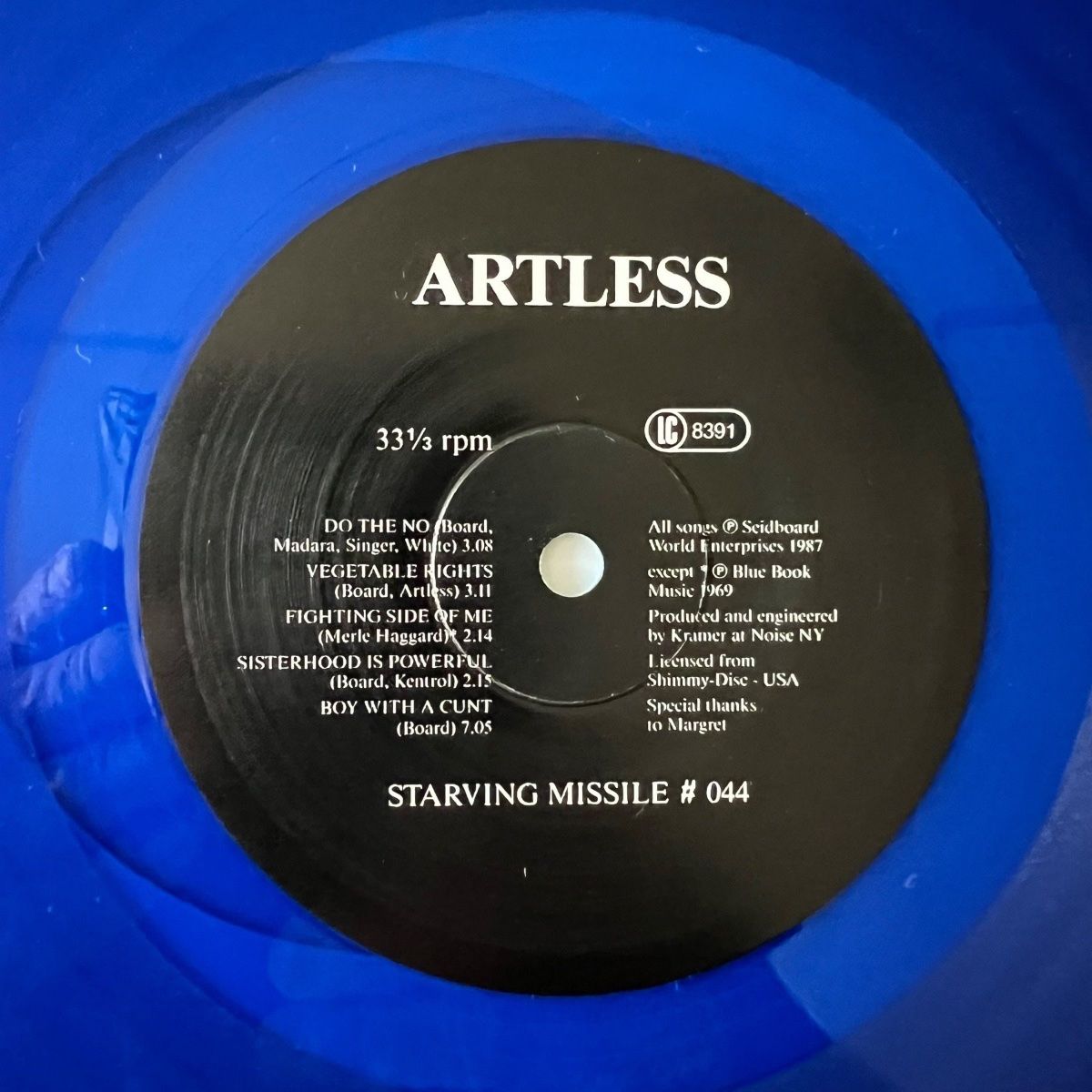 Artless - Boy With A Cunt / 1. D-Press 1987 - (M-/M-)