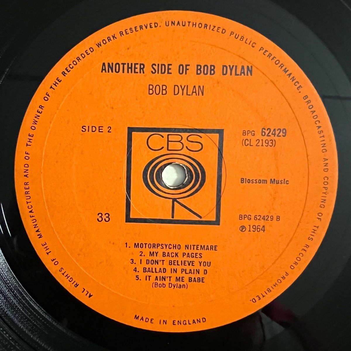 Bob Dylan - Another Side Of Bob Dylan / 1. UK-Press. 1964 - Mono - (M-/VG+)
