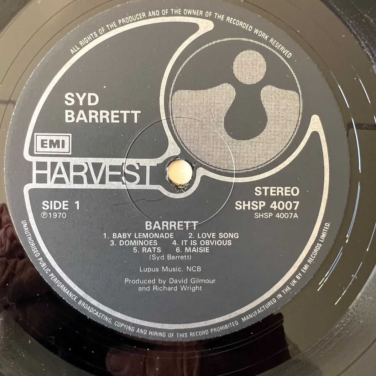 Syd Barrett - Barrett / UK Press. 1986 RE de 1970 - (M-/VG++)