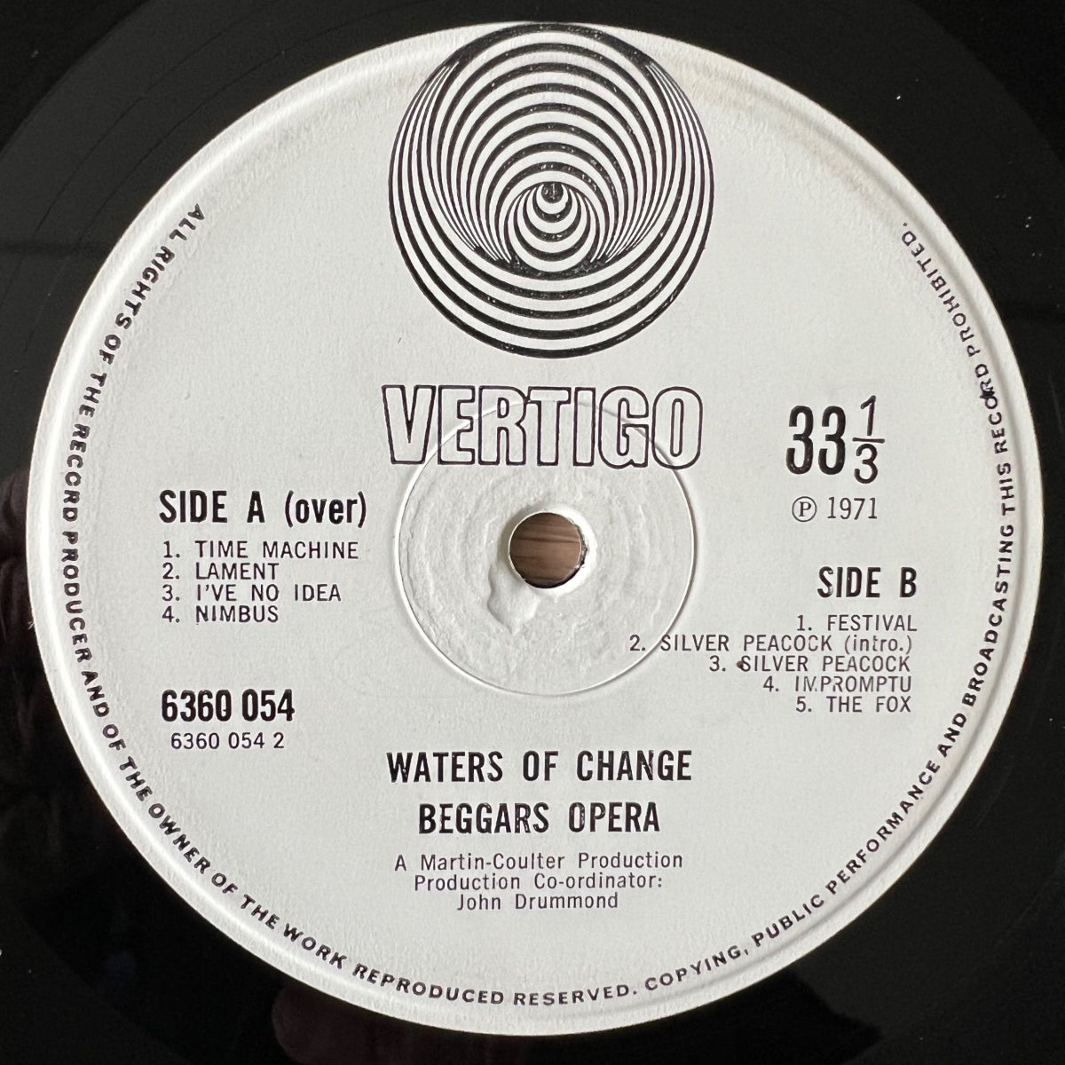 Beggars Opera - Waters Of Change / 1re édition britannique. 1971 - (VG+/VG++)