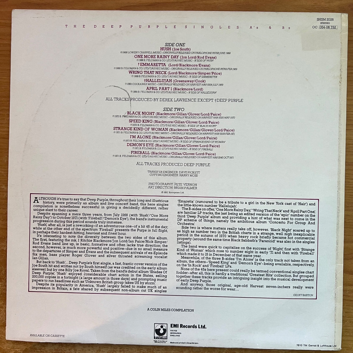 Deep Purple - Singles A's & B's / UK-Press. 1981 - (M-/VG+)