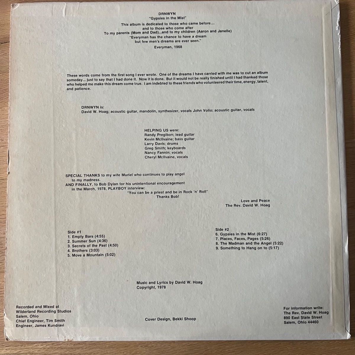 Drnwyn - Gypsies In The Mist / 1re édition américaine. 1978 - (M-/VG++)