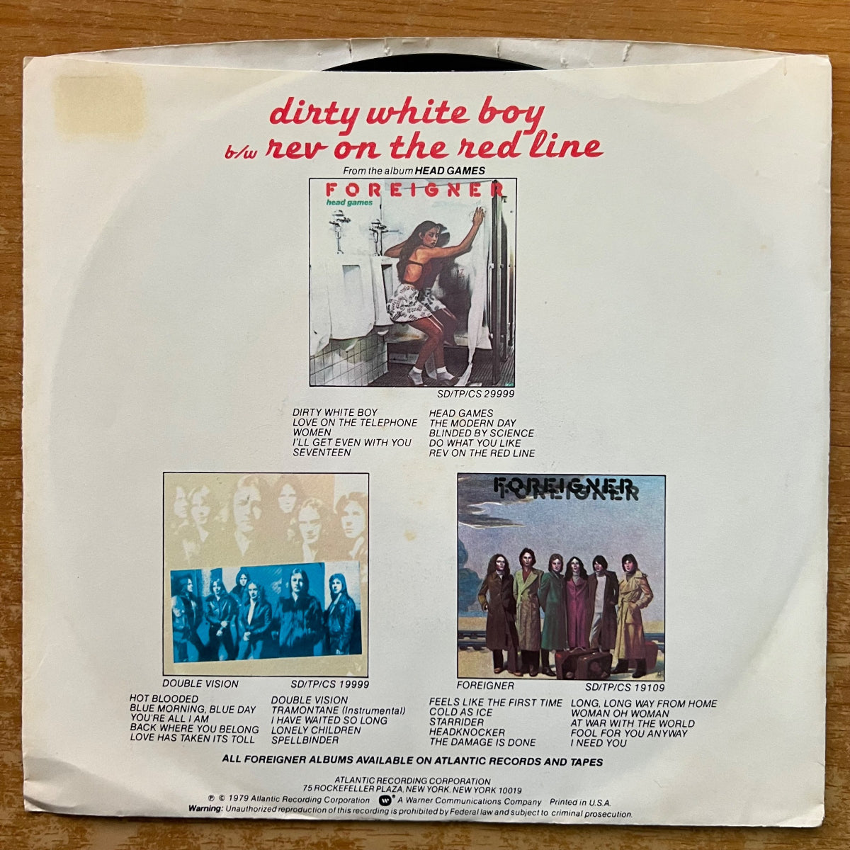Foreigner - Dirty White Boy // 1. US-Press. 1979 - (M-/VG++)