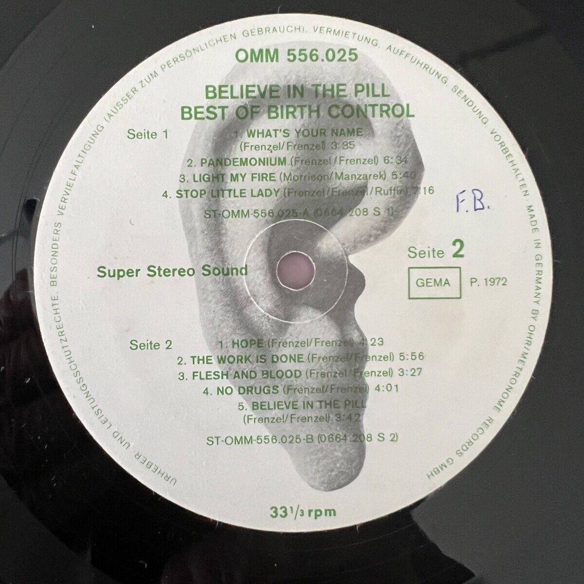Birth Control - Believe In The Pill / 1. D-Press. 1972 - (VG++/M-)