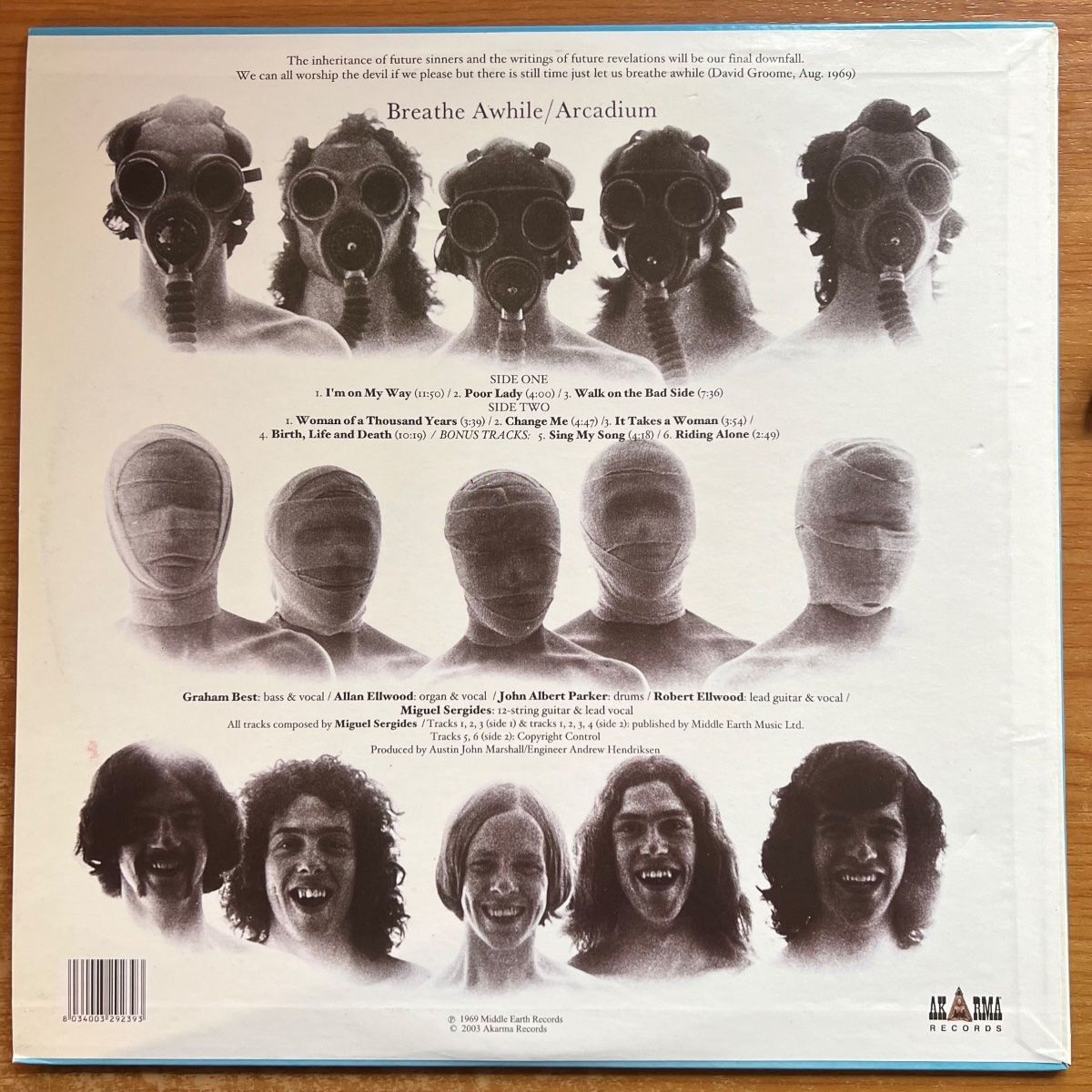 Arcadium - Breathe Awhile / Italy-Press. 2003 - TOP - 180gr. (M-/M-)