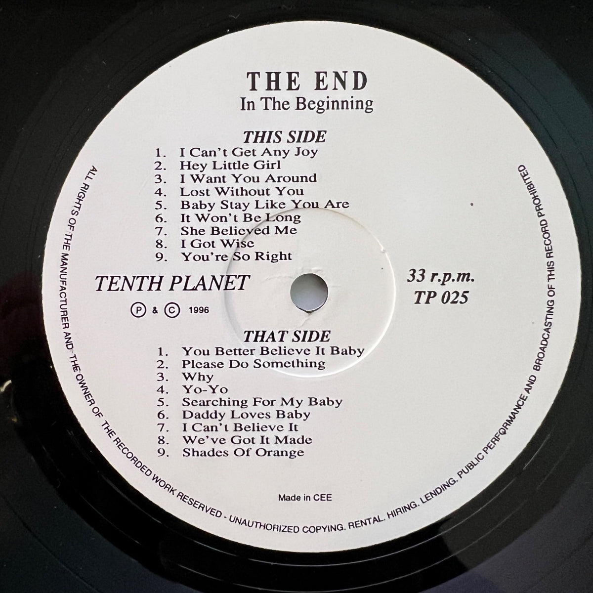 End - In The Beginning... / 1. UK-Press. 1996 - (M-/M-)