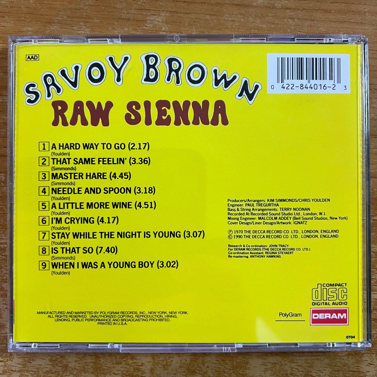 Savoy Brown - Raw Sienna / CD - 1st US Press. 1990 on CD -(M-/M-)