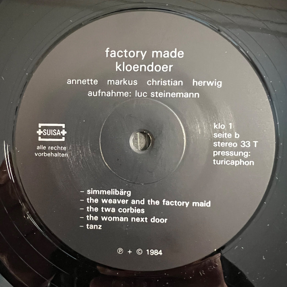 Kloendoer - Factory Made / 1. Swiss-Press. 1984