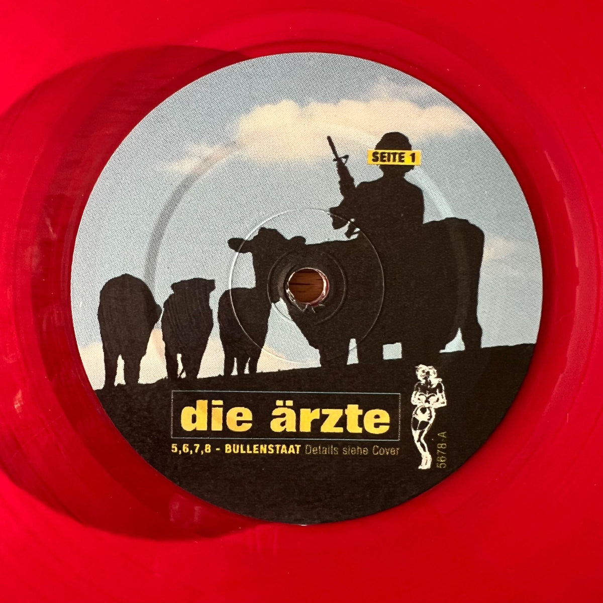 Ärzte - 5,6,7,8 Bullenstaat / D-Press - Red Vinyl &. Poster - (M-/M-)