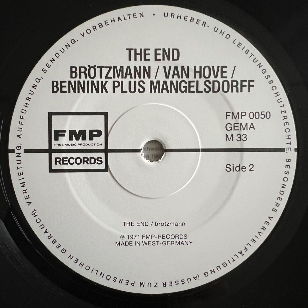 Brötzmann, Van Hove, Bennink & Albert Mangelsdorff - The End / D-Press. RE from 1971 - (M-/VG++)
