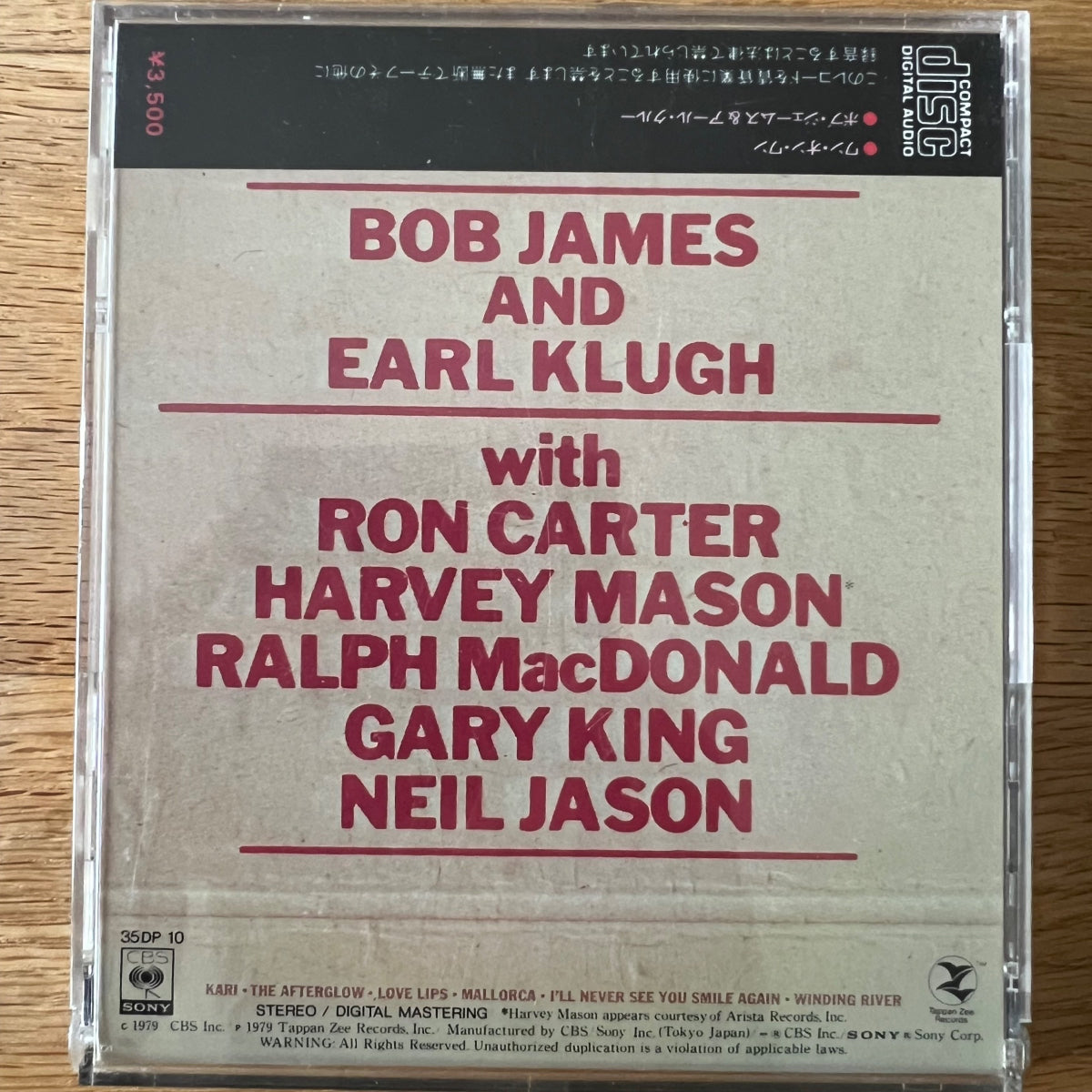 Bob James, Earl Klugh - One On One / CD - Japan Press. 1983 - (M-/M-)