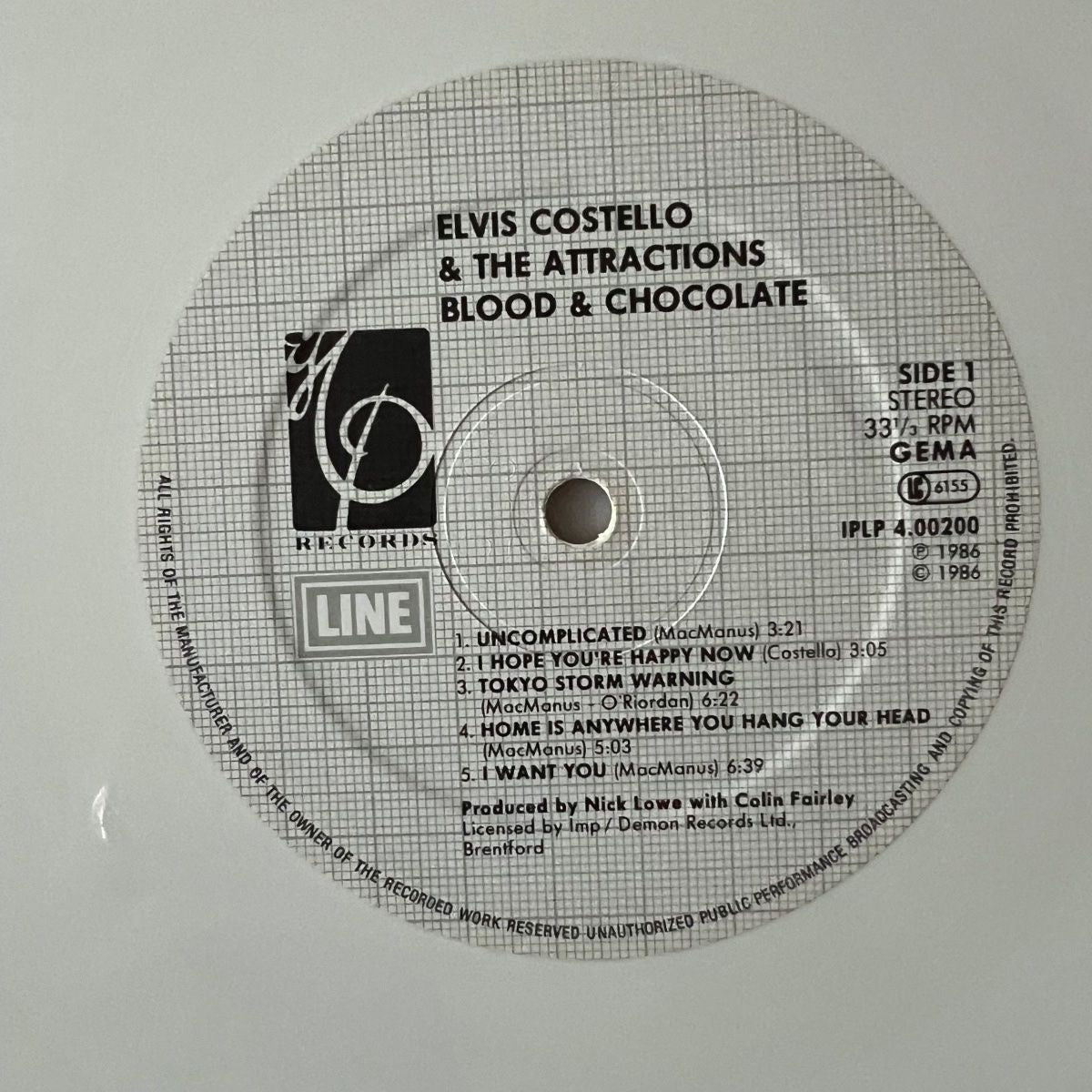 Elvis Costello & The Attractions - Blood & Chocolate / 1. D-Press. 1986 - White Vinyl - (M-/M-)