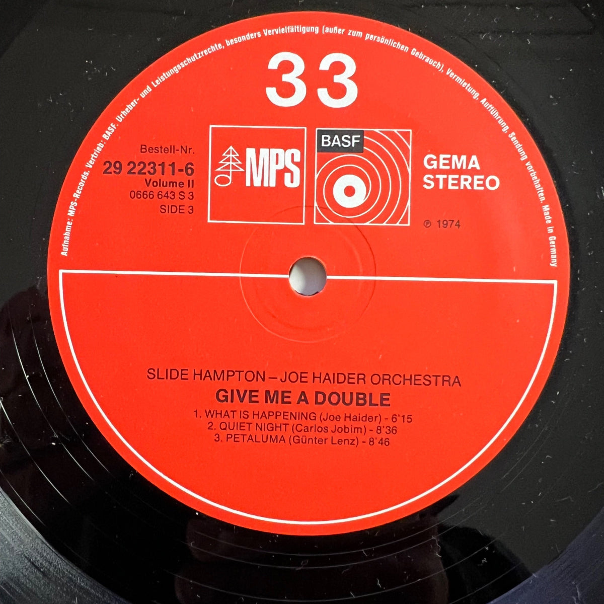 Slide Hampton, Joe Haider Orchestra - Give Me A Double / 2 LP - 1st D-Press. 1975 - (M-/VG++)