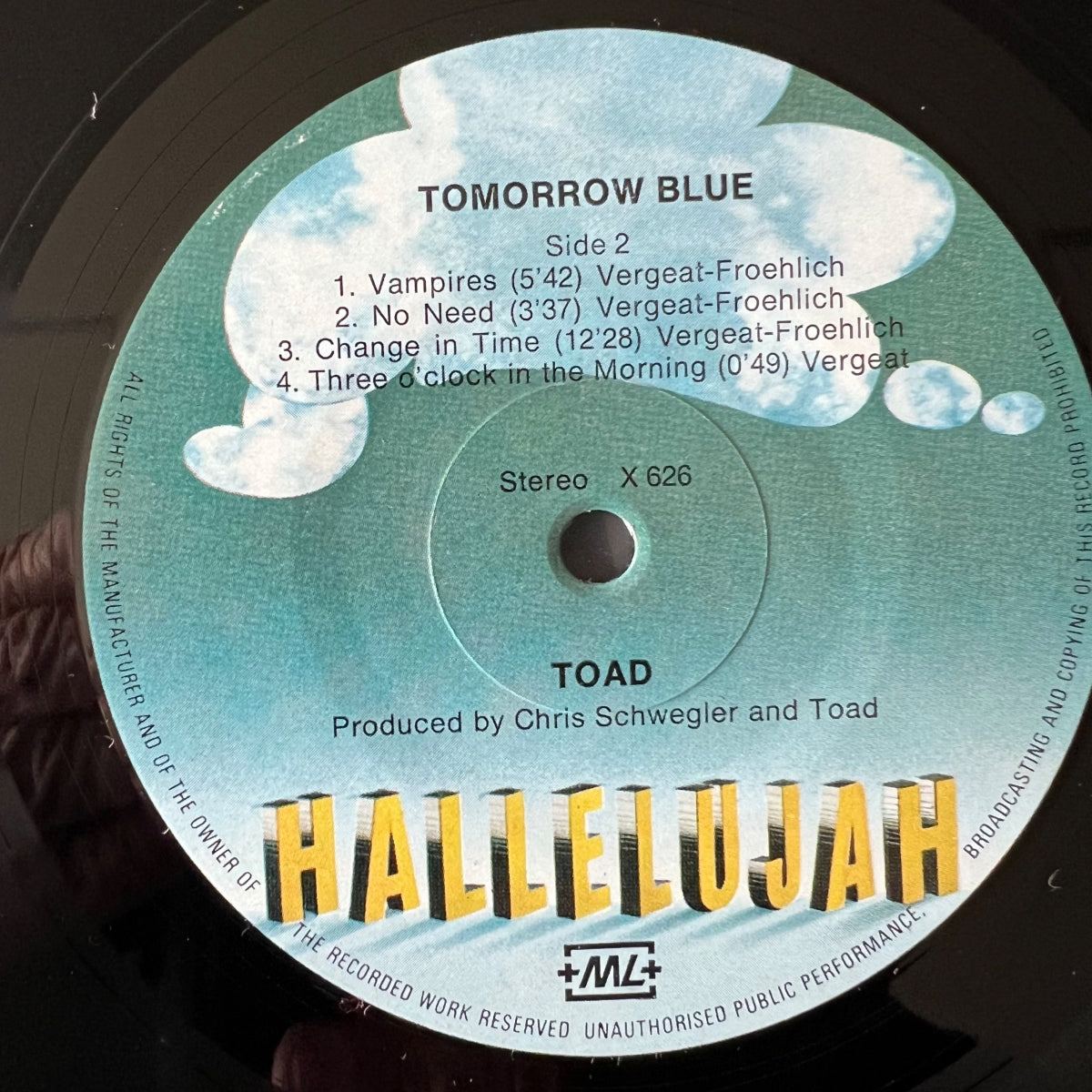 Toad - Tomorrow Blue / 1. Swiss-Press. 1972 - Signed - (M-/VG++)