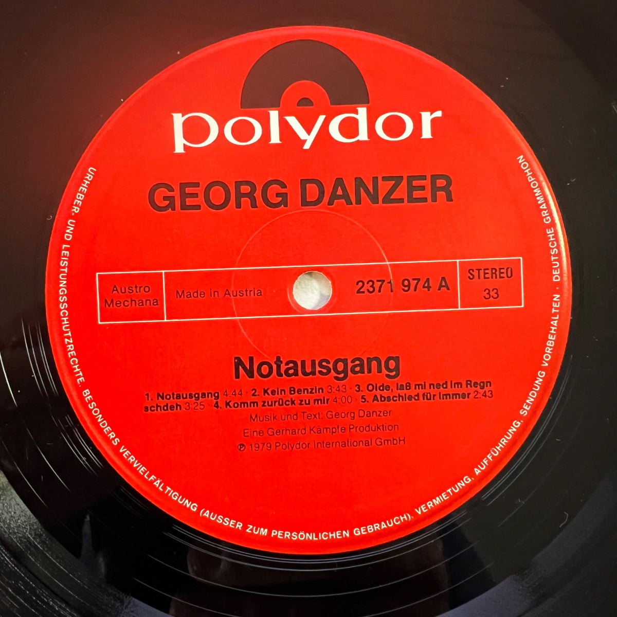 Georg Danzer - Notausgang / 1. Austria-Press. 1979 - (M-/M-)