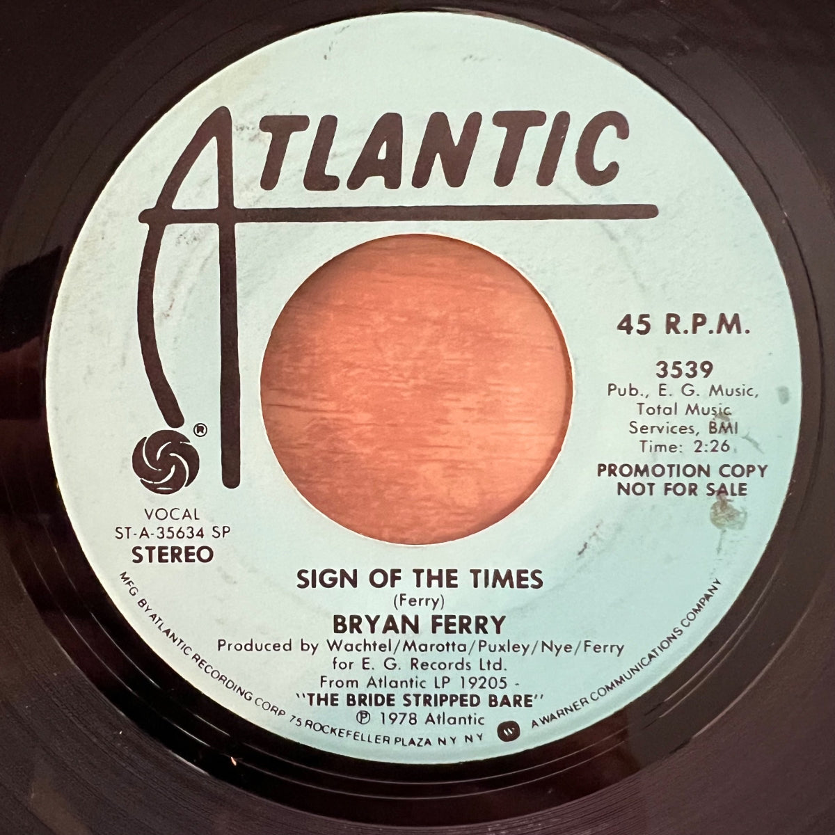 Bryan Ferry - Sign Of The Times / US-Promo 1978
