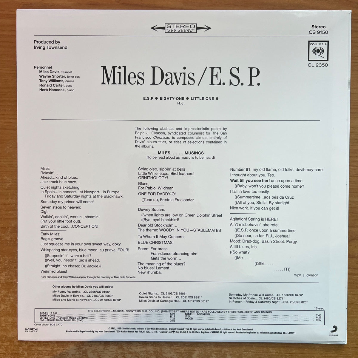Miles Davis - E.S.P. / US-Press. 2014 - RE von 1965 - Stereo - (M-/Mint)
