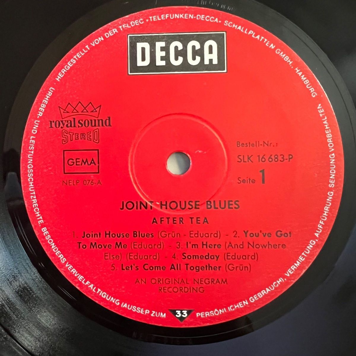 After Tea - Joint House Blues / 1. D-Press. 1970 - (VG++/VG++)
