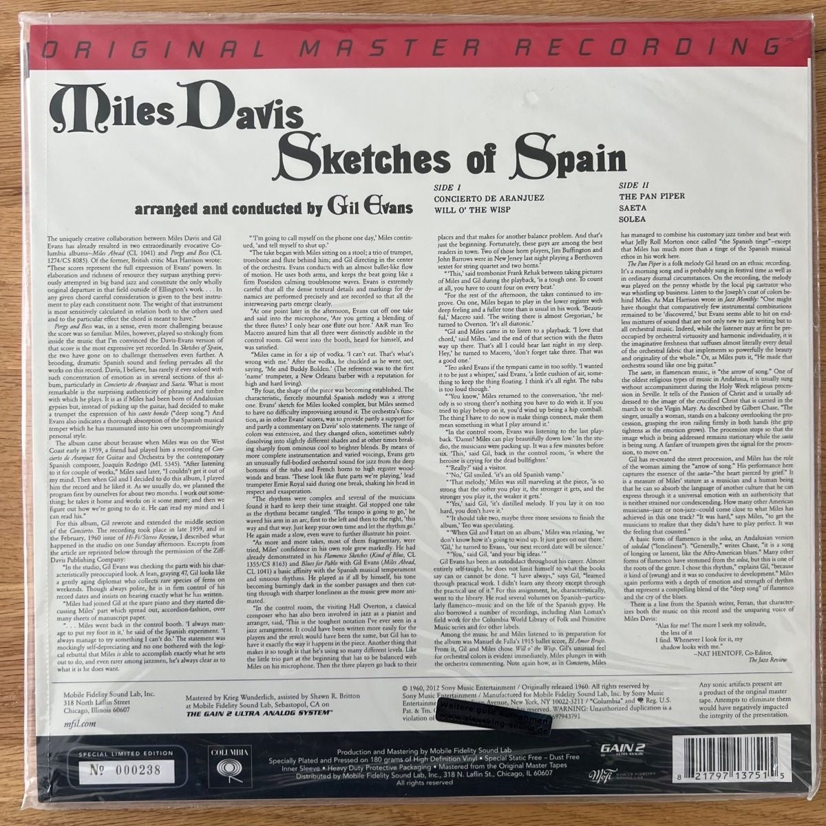 Miles Davis - Sketches Of Spain / Audiophile MFSL 2013 - (Neuf et scellé)