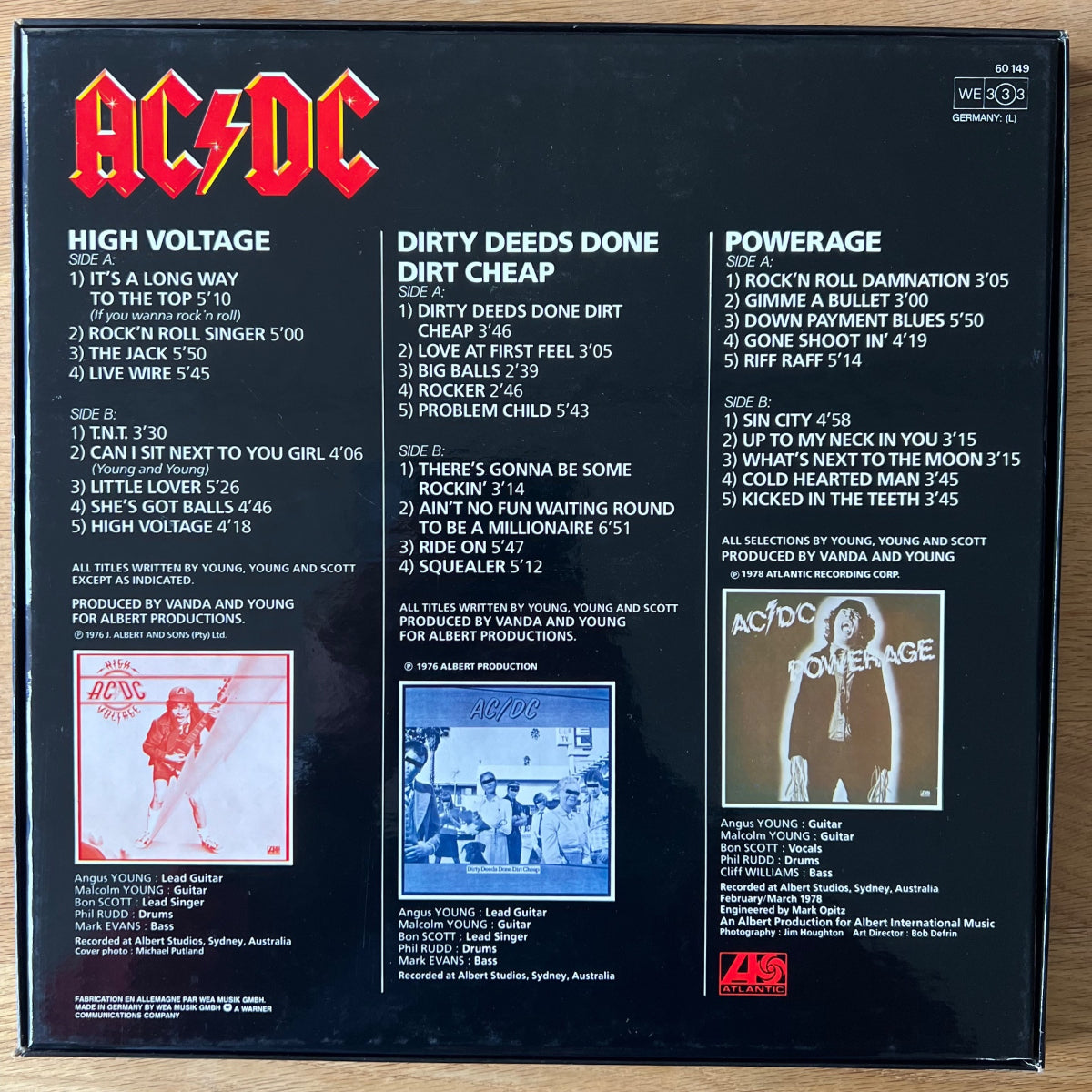 AC/DC - 3 Record Set / 1. D-Press. 1981 incl. 7" & Poster & Single Puck - (M-/VG++)