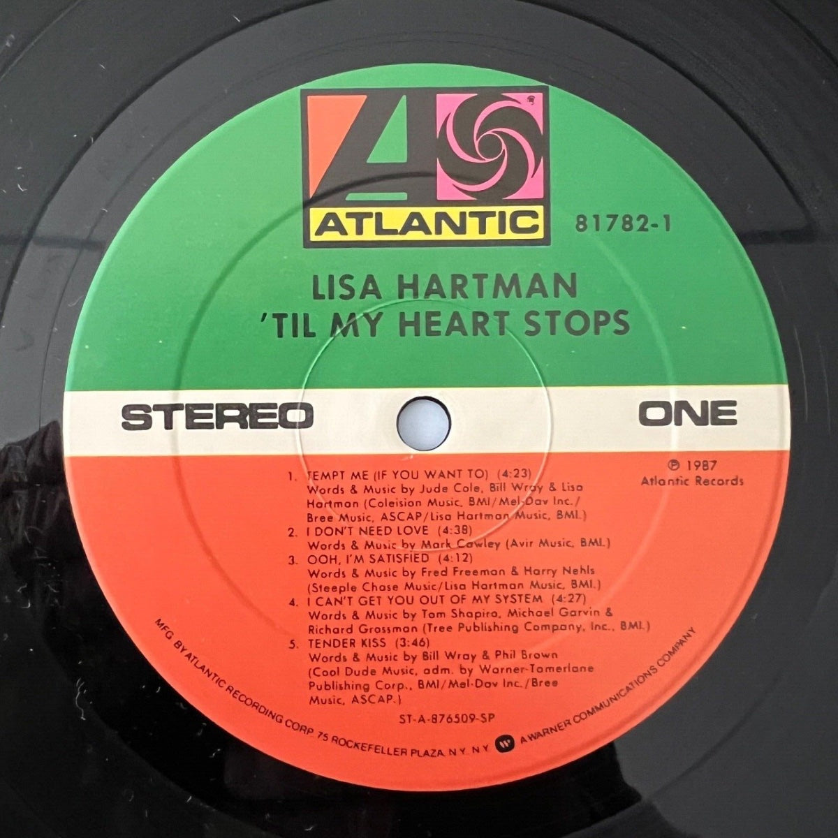 Lisa Hartman - 'Til My Heart Stops / 1ère édition américaine. 1987 - (M-/M-)