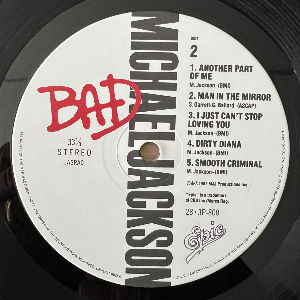 Michael Jackson - Bad / 1. Japan-Press. 1987 - TOP