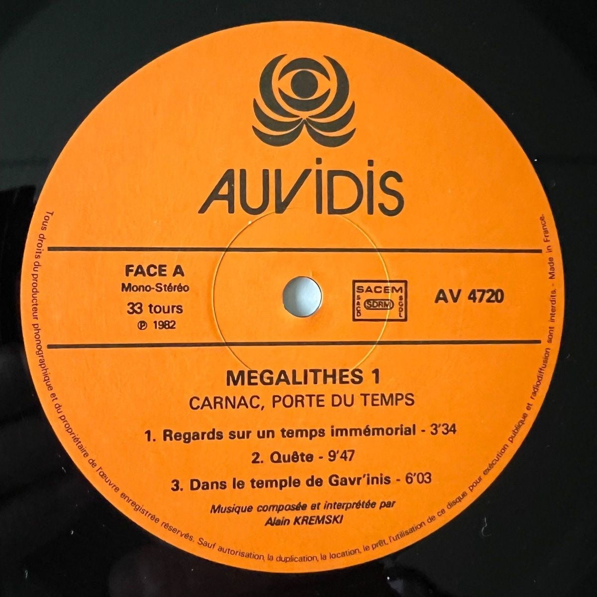 Alain Kremski - Megalithes 1 / 1. France Press. 1982 - (VG++/M-)
