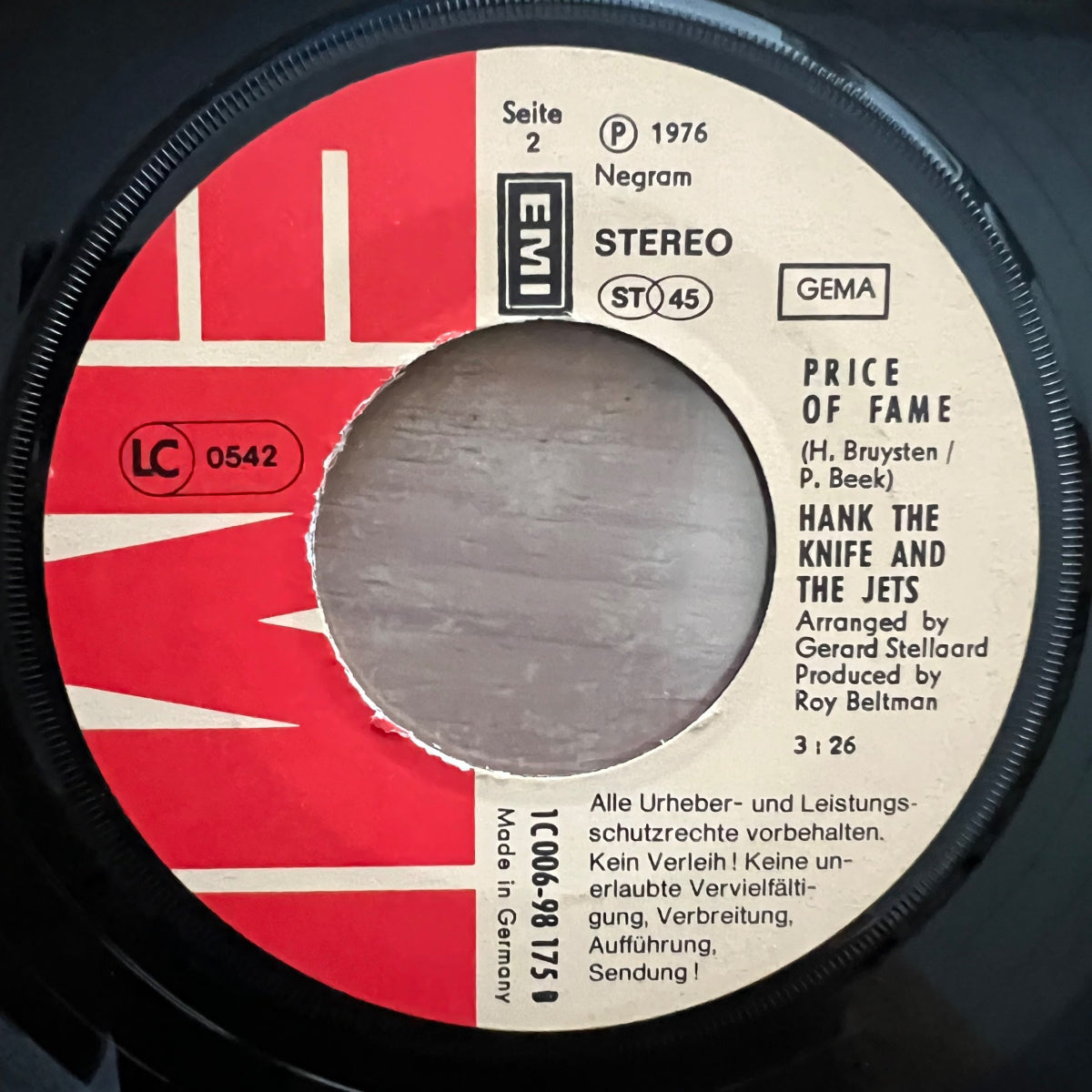 Hank The Knife & The Jets - Crazy Cats / 1. D-Press. 1976 - (M-/VG+)