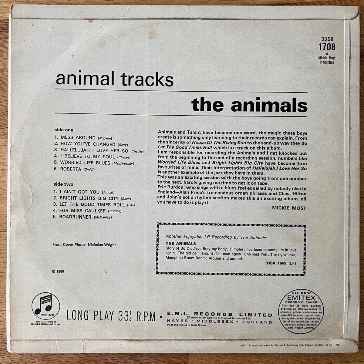 Animals - Animal Tracks / 1. UK-Press. 1965 - Mono - (VG+/VG+)