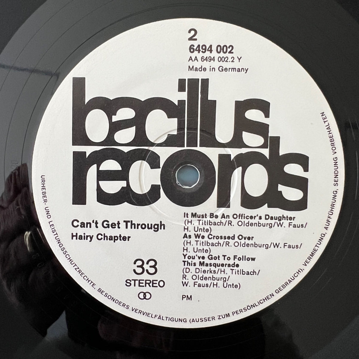 Hairy Chapter - Can't Get Through / 1. D-Press. 1971 - (M-/M-)