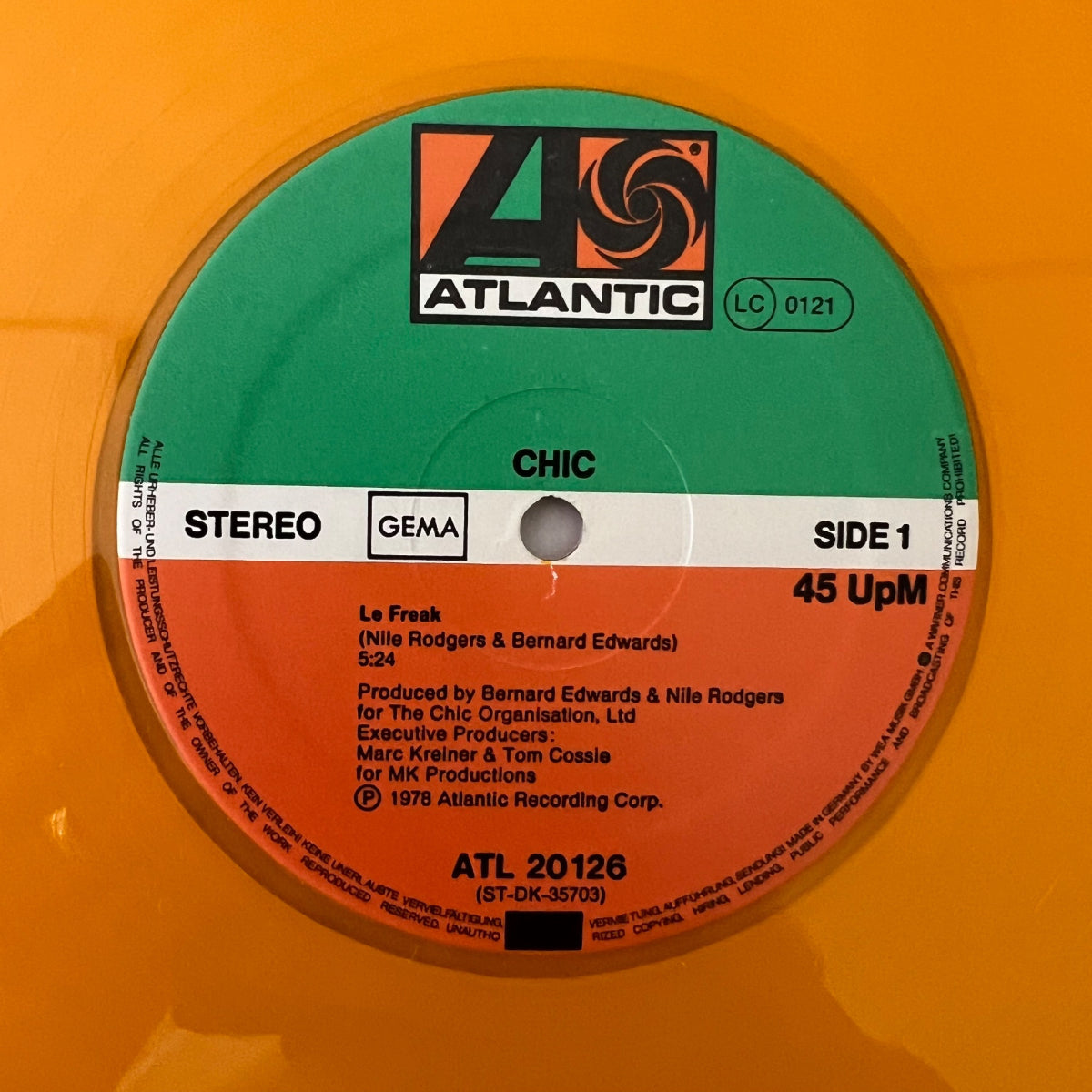 Chic - Le Freak / 12" Maxi - 1st D-Press. 1978 - Orange Vinyl - (M-/VG+)