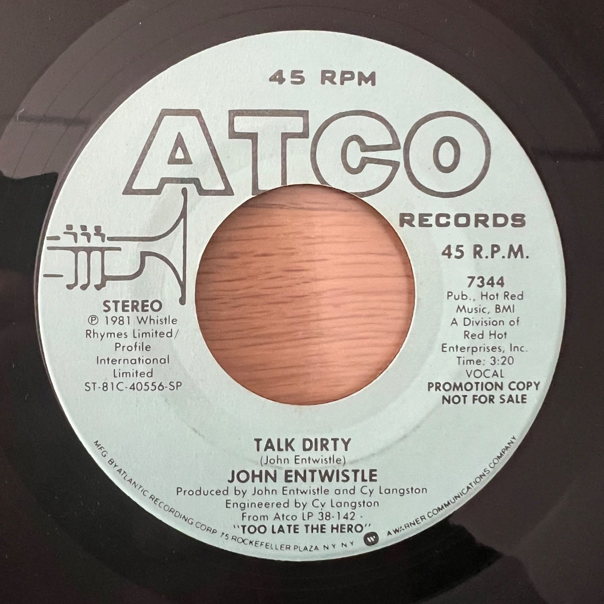 John Entwistle - Talk Dirty / US Promo 1981 - (M-/Neutral)